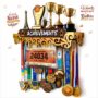 Achievement Bib Hanger Shelf | 3 in One | Medals, Trophy & Bib Hanger Shelf | Produd Display for every Sports Achievements
