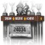 Dream Believe Achieve Shelf | 3-in-1 Medals & Trophy Holder | Holds 60+ Medals & 3-5 Trophies, Bib/Photo pouch for Athletes & Fitness Enthusiasts