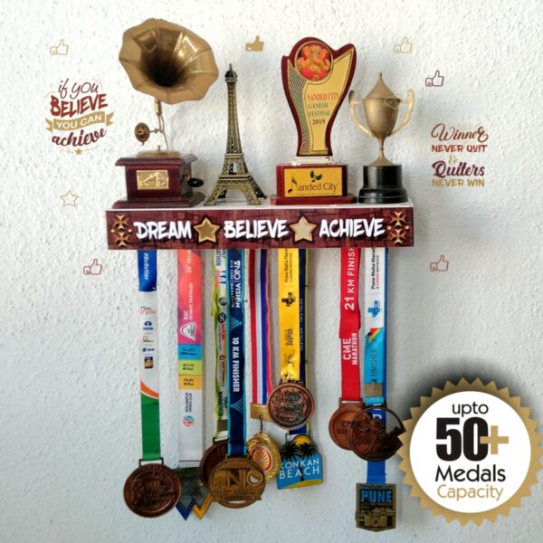 Dream Believe Achieve - Medal & Trophy Shelf