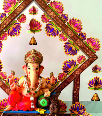 Lotus Sinhasan 3D Paper Decoration fot Ganesh & all festival