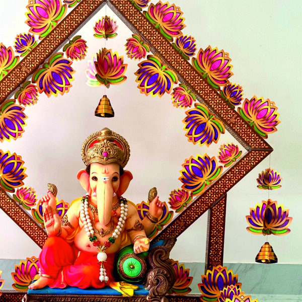 Lotus Sinhasan 3D Paper Decoration fot Ganesh & all festival