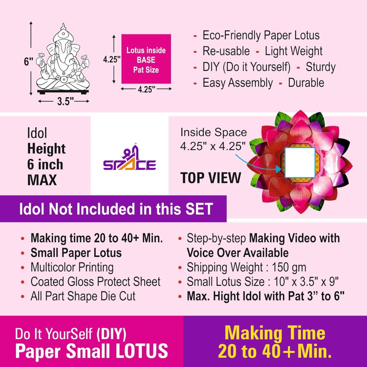 Small Lotus for Diwali & all Festivals - DIY, Eco-friendly