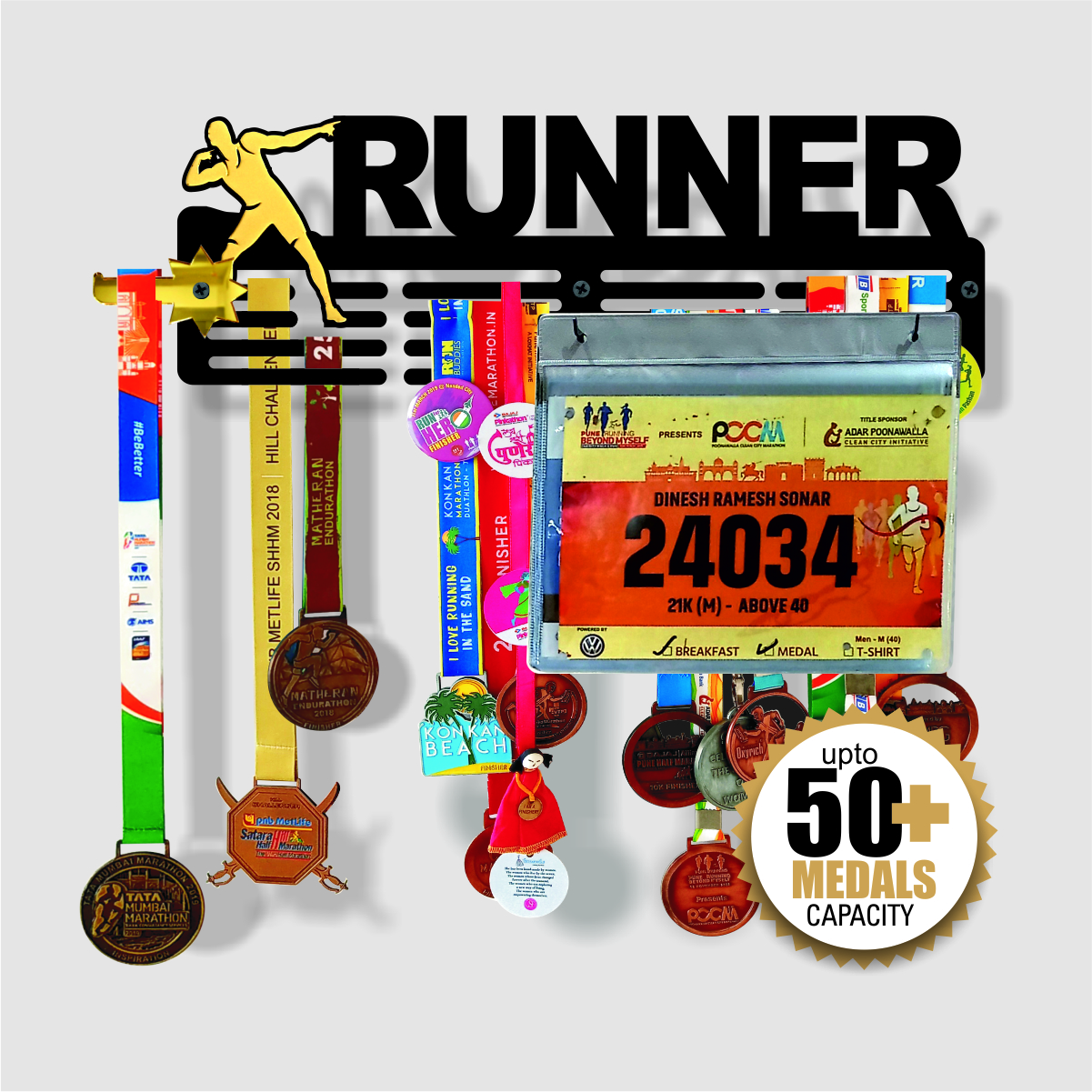 Runner BIB Medal Hanger Runner BIB Medal Hanger