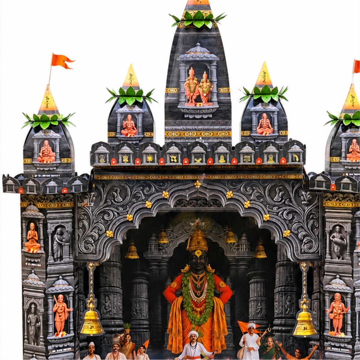 Vitthal Mandir Makhar Vitthal Mandir Makhar Foldable Diy Paper Decoration Shree Space
