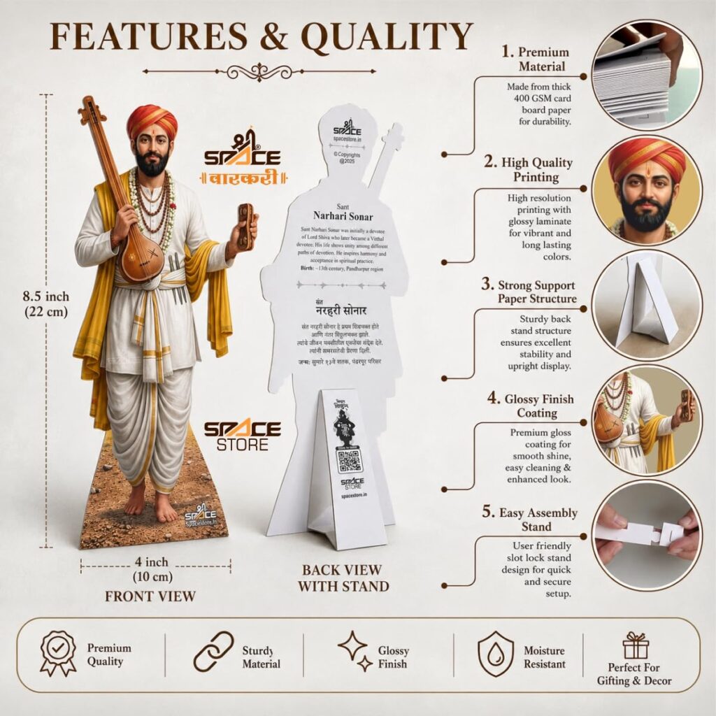 Educational Sant Varkari Standee with Marathi and English Information