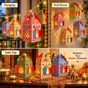 Zharokha with Lighting (ZWL) DIY Paper Lanterns Pack of 8